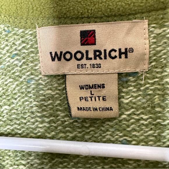 Woolrich Green Mock Neck 1/4 Zip Pullover Large Petite - Picture 3 of 6